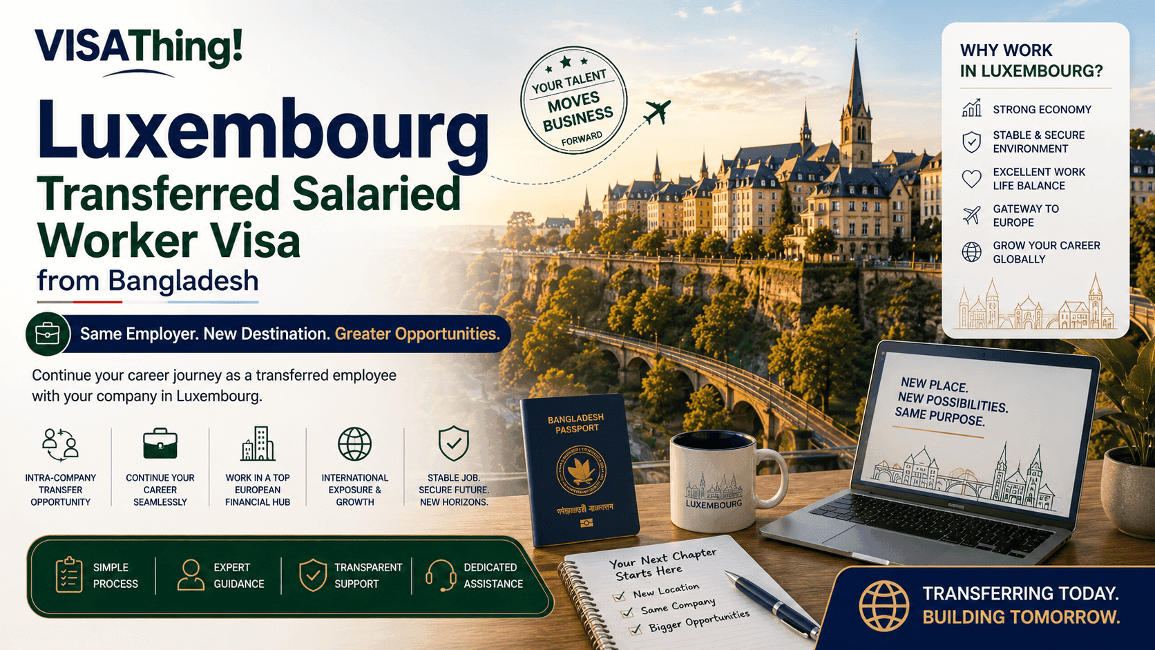 Luxembourg Transferred Salaried Worker Visa from Bangladesh
