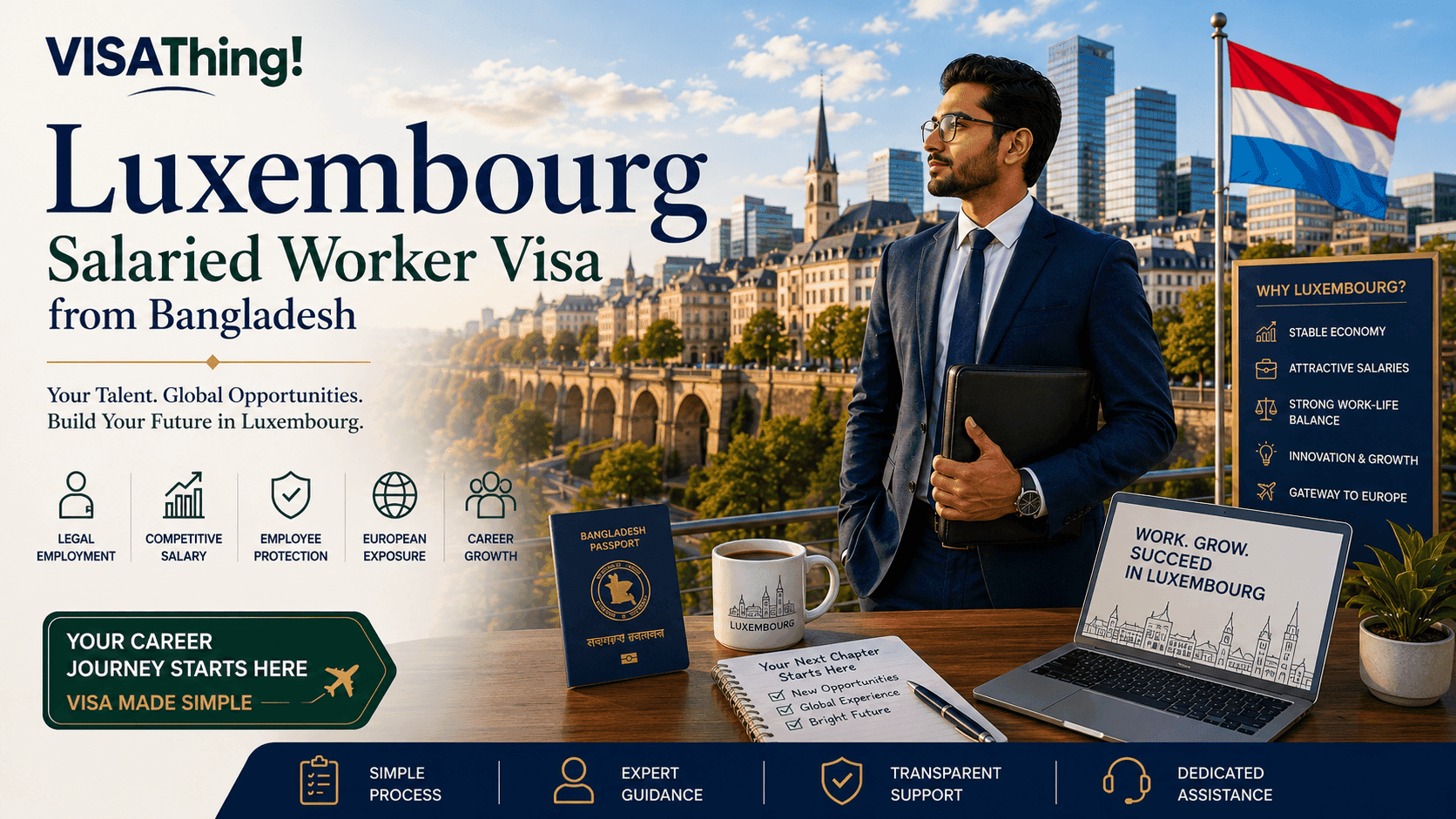 Luxembourg Salaried Worker Visa for Bangladeshi
